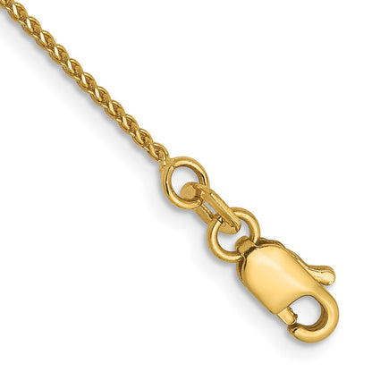 9 Inch 14K 1mm D/C Spiga Chain Anklet