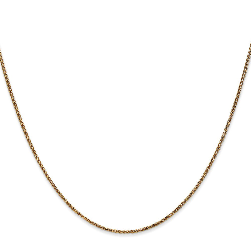 22 Inch 14K Yellow Gold 1.2mm D/C Spiga Chain Necklace