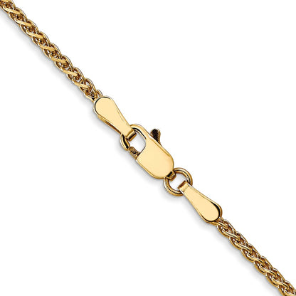 24 Inch 14K 1.4mm D/C Spiga Chain Necklace