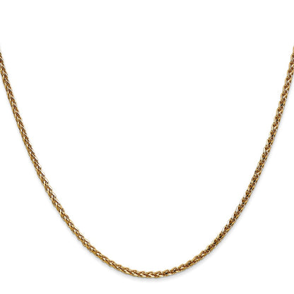 20 Inch 14K 1.8mm Solid D/C Spiga Chain Necklace