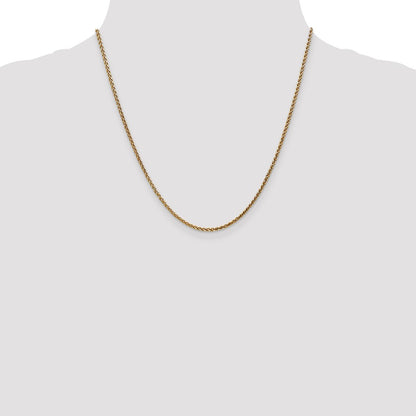 20 Inch 14K 1.8mm Solid D/C Spiga Chain Necklace