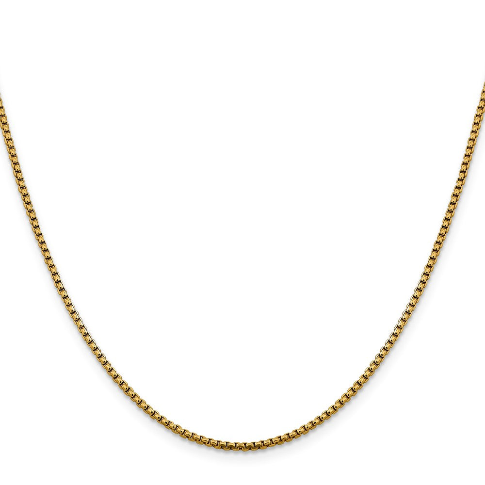 24 Inch 14K 1.85mm Semi-Solid D/C Round Box Chain Necklace
