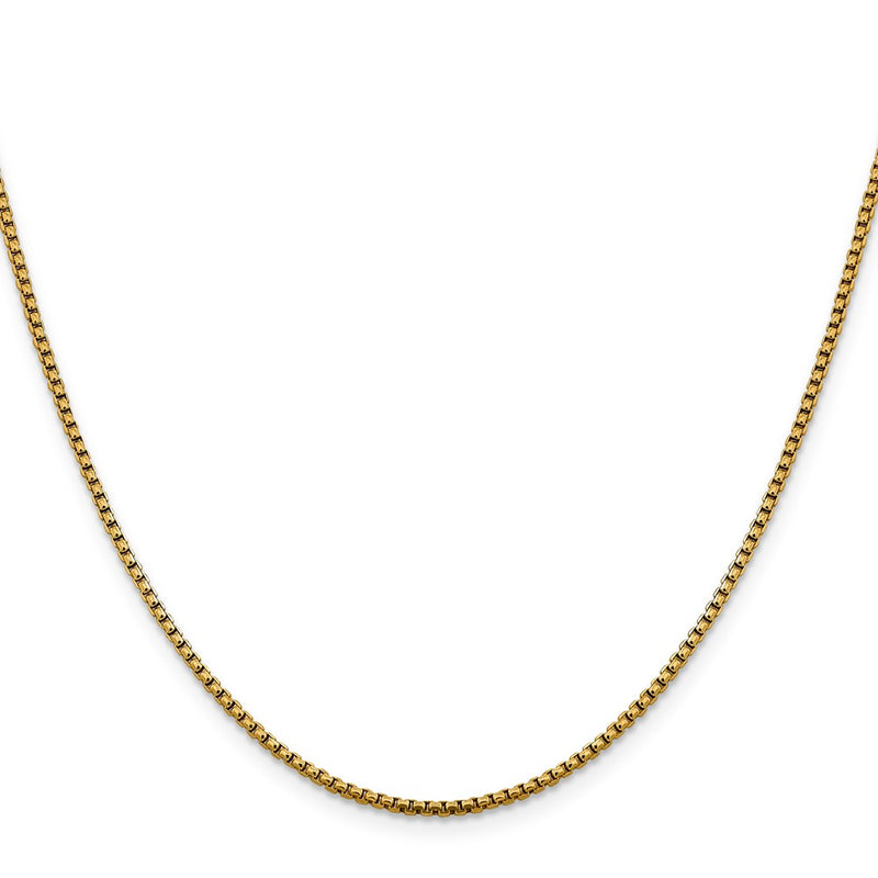24 Inch 14K 1.85mm Semi-Solid D/C Round Box Chain Necklace