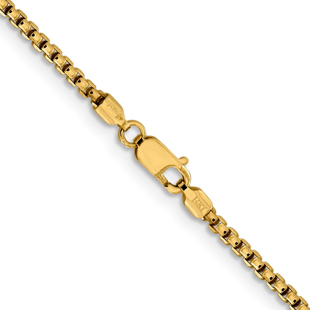 24 Inch 14K 1.85mm Semi-Solid D/C Round Box Chain Necklace