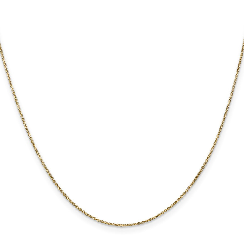 22 Inch 14K Yellow Gold .9mm Round Cable Chain Necklace