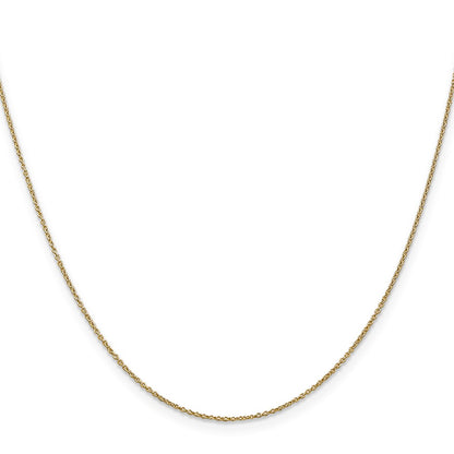 18 Inch 14K .9mm Round Cable Chain Necklace