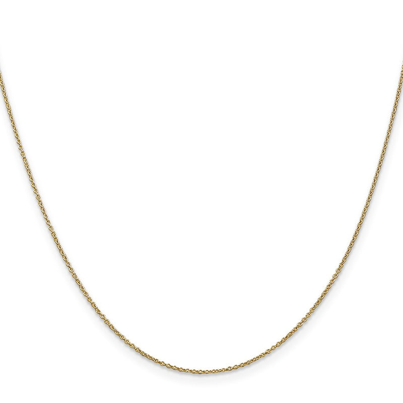 18 Inch 14K .9mm Round Cable Chain Necklace