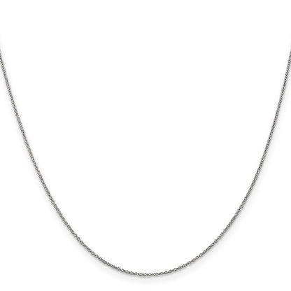 24 Inch 14K White Gold .9mm Round Cable Chain Necklace