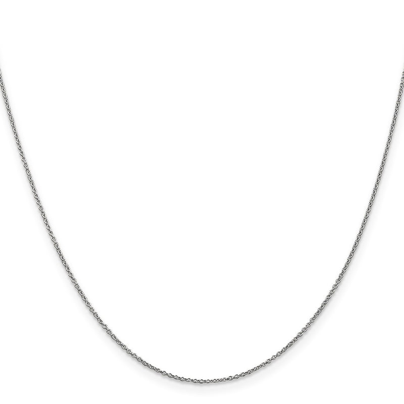 20 Inch 14K White Gold .9mm Round Cable Chain Necklace