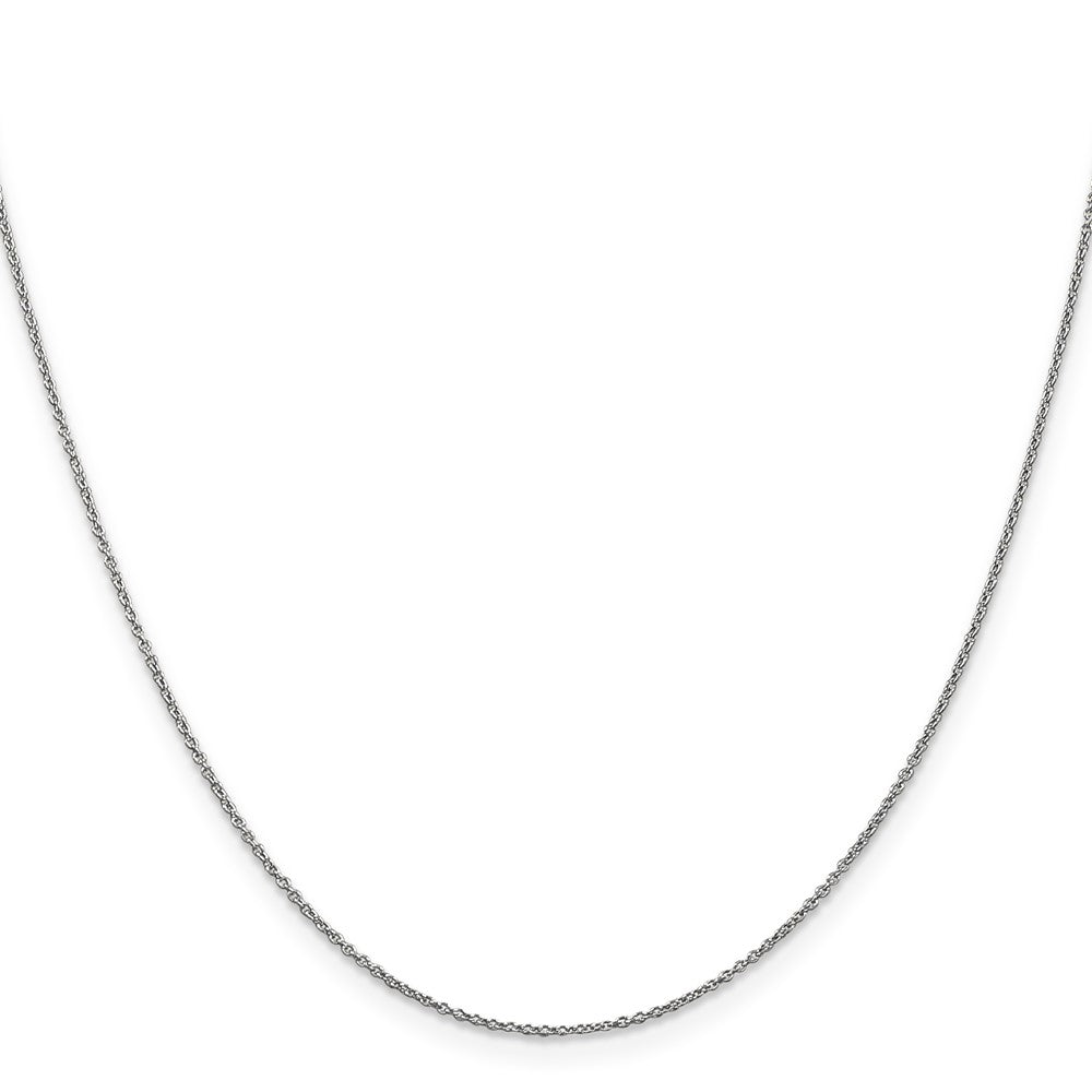 18 Inch 14K White Gold .9mm Round Cable Chain Necklace