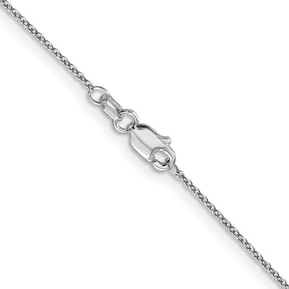 20 Inch 14K White Gold .9mm Round Cable Chain Necklace