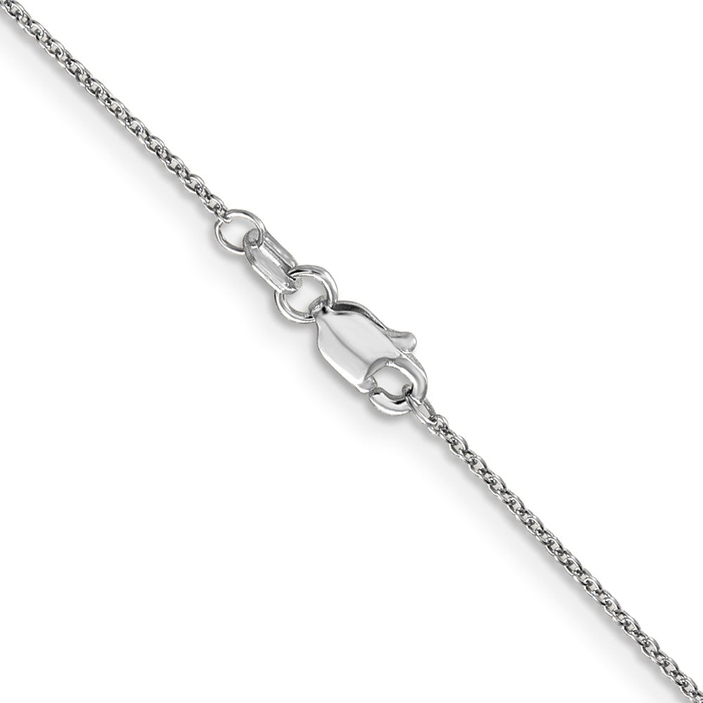 18 Inch 14K White Gold .9mm Round Cable Chain Necklace