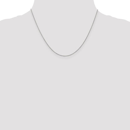 18 Inch 14K White Gold .9mm Round Cable Chain Necklace