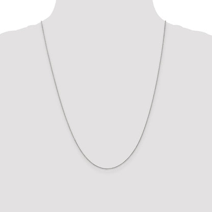 24 Inch 14K White Gold .9mm Round Cable Chain Necklace