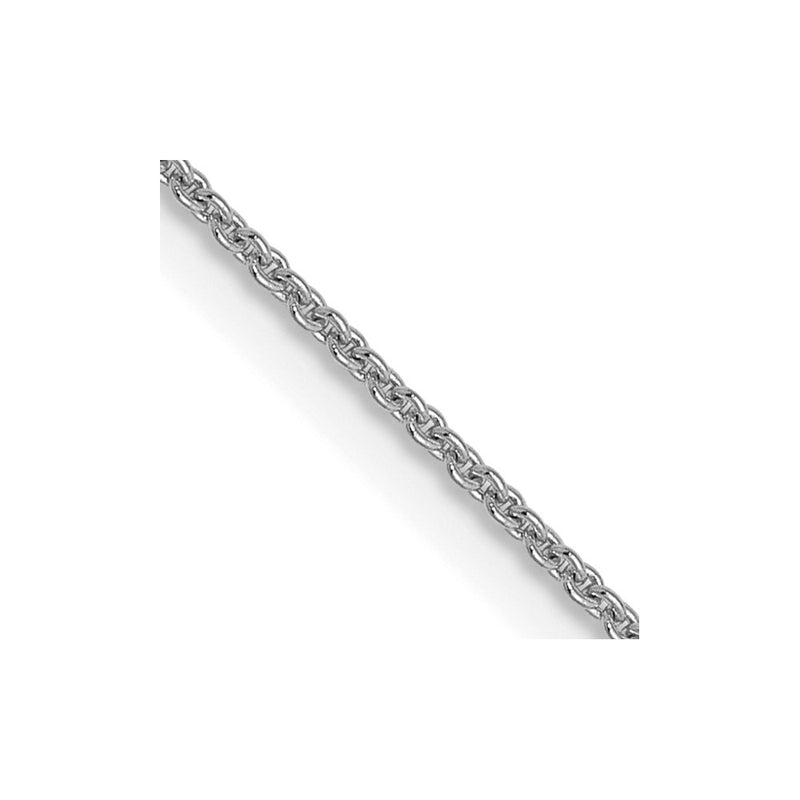 24 Inch 14K White Gold .9mm Round Cable Chain Necklace