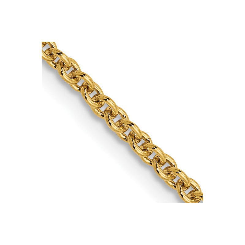 20 Inch 14K 1.8mm Round Cable Chain Necklace