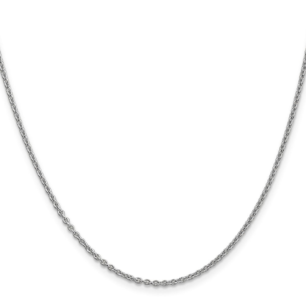 20 Inch 14K White Gold 1.8mm Round Cable Chain Necklace