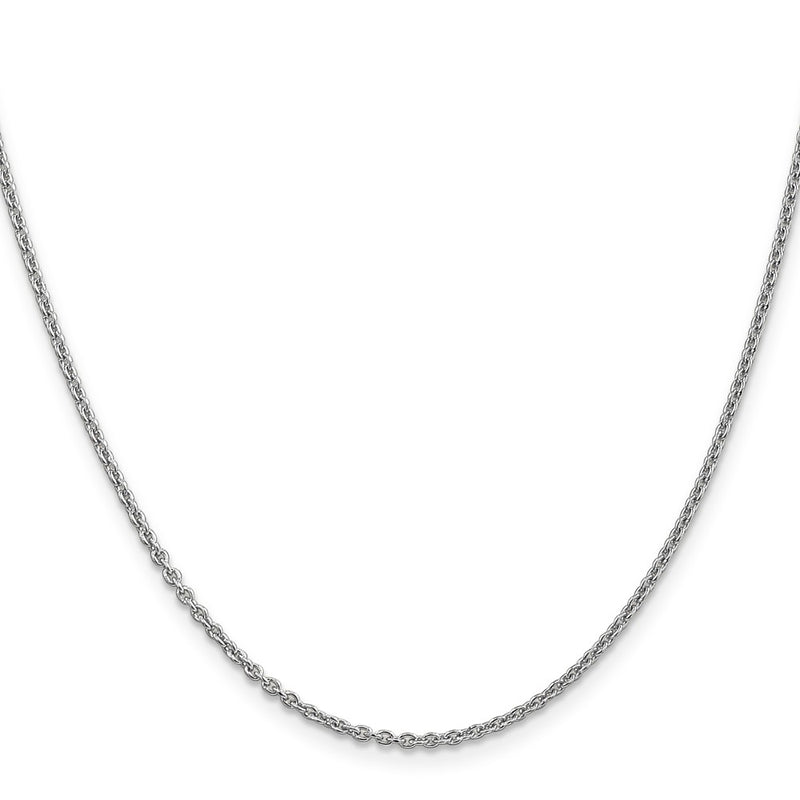 20 Inch 14K White Gold 1.8mm Round Cable Chain Necklace