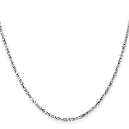 18 Inch 14K White Gold 1.8mm Round Cable Chain Necklace