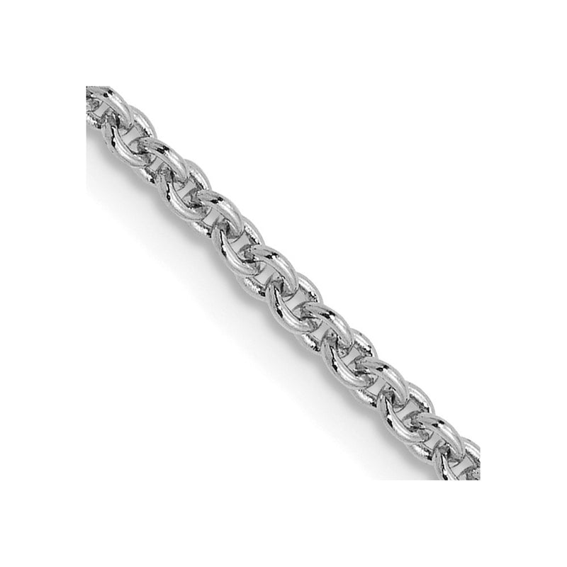 20 Inch 14K White Gold 1.8mm Round Cable Chain Necklace