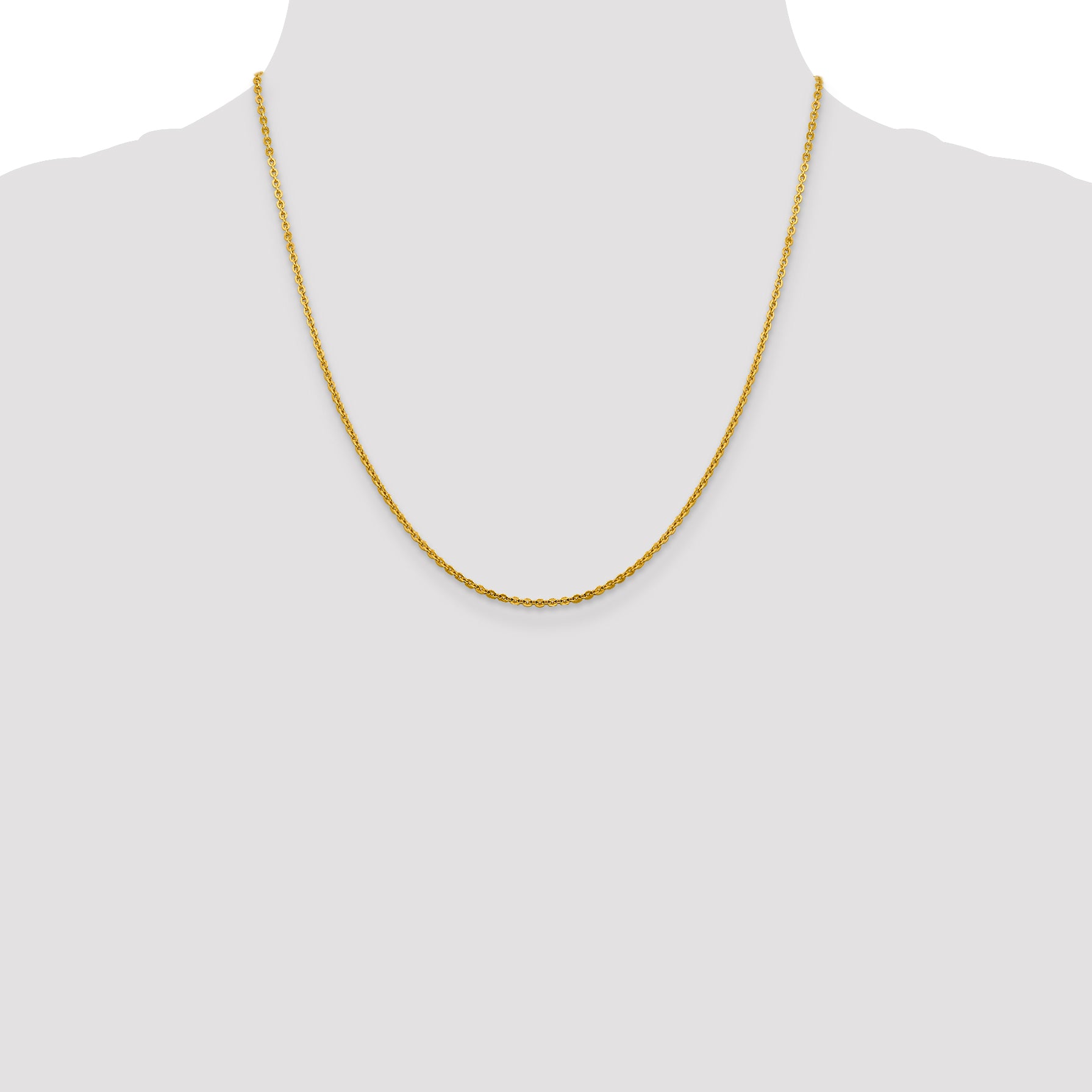 20 Inch 14K 1.95mm Flat Cable Chain Necklace