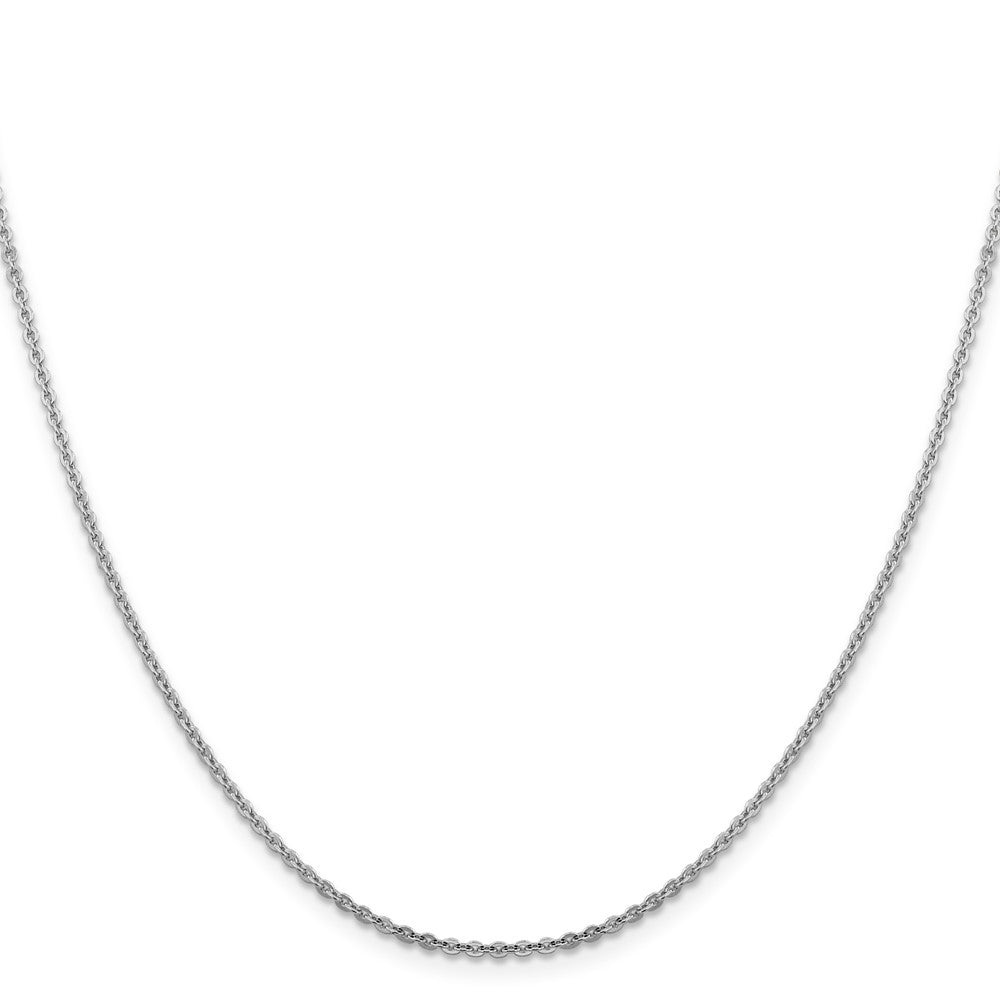 18 Inch 14K White Gold 1.95mm Flat Cable Chain Necklace