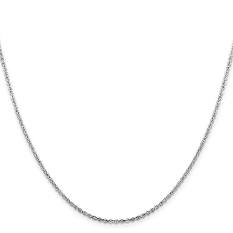 18 Inch 14K White Gold 1.95mm Flat Cable Chain Necklace