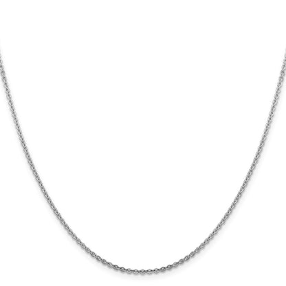 20 Inch 14K White Gold 1.95mm Flat Cable Chain Necklace