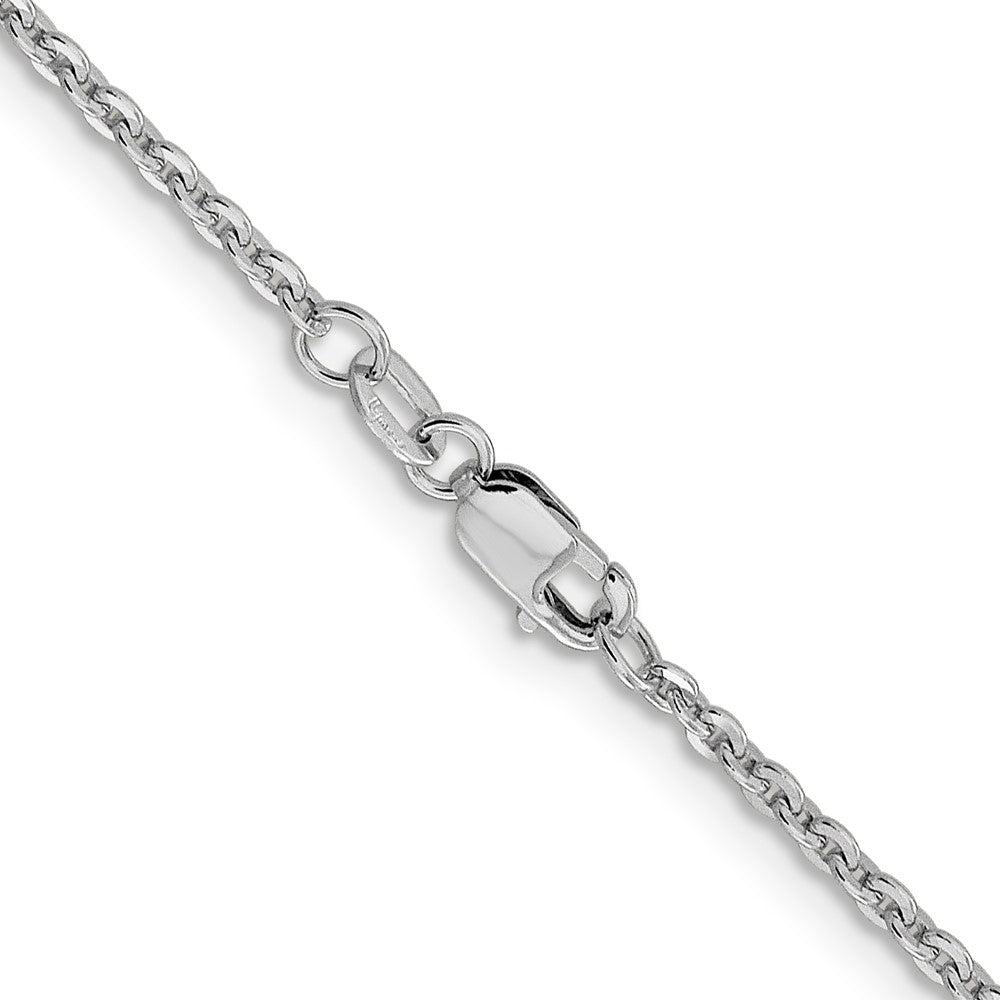 24 Inch 14K White Gold 1.95mm Flat Cable Chain Necklace