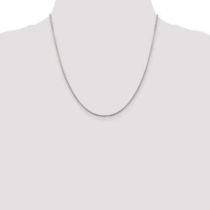 20 Inch 14K White Gold 1.95mm Flat Cable Chain Necklace