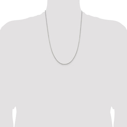 24 Inch 14K White Gold 1.95mm Flat Cable Chain Necklace