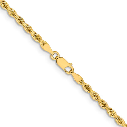 18 Inch 14K Yellow Gold 3.25mm Diamond Cut Rope Chain Necklace