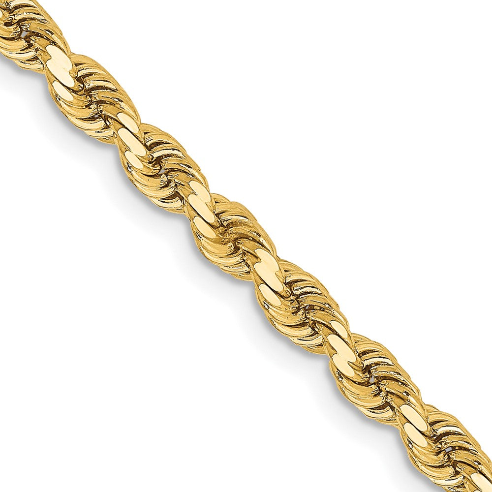 2 Inch 14K Yellow Gold 3.25mm Diamond Cut Rope Chain Necklace