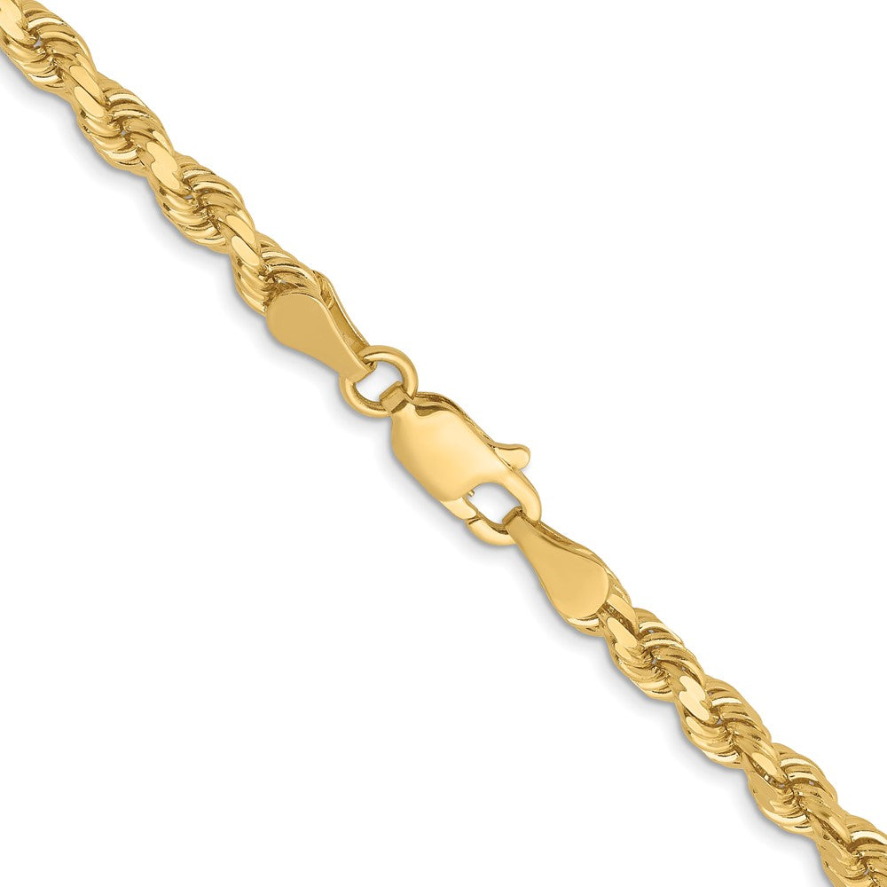 2 Inch 14K Yellow Gold 3.75mm Diamond Cut Rope Chain Necklace