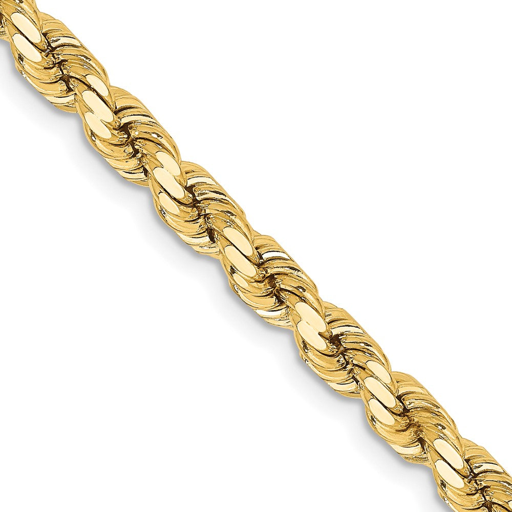 2 Inch 14K Yellow Gold 4.25mm Diamond Cut Rope Chain Necklace