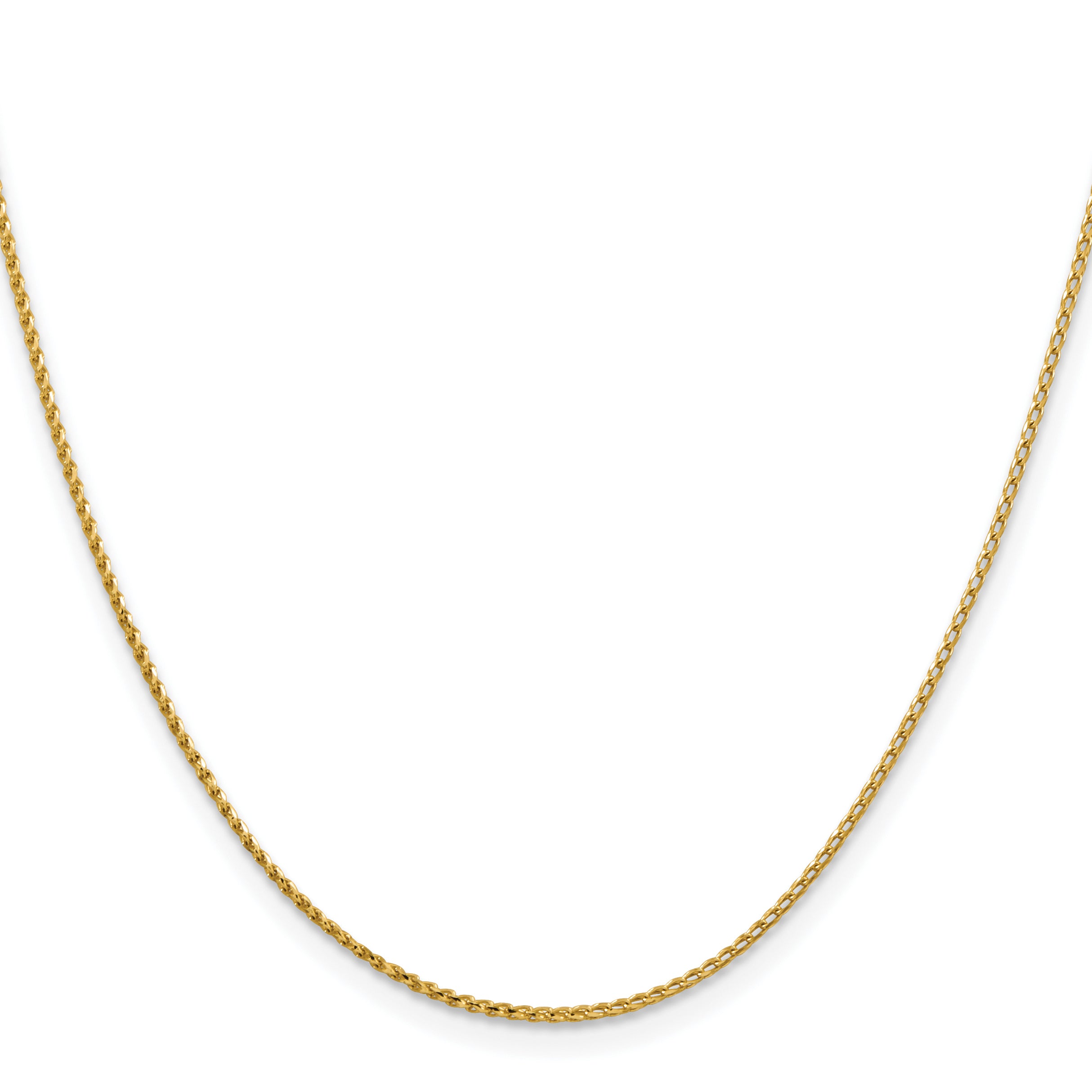 16 Inch 14K Yellow Gold 1.15mm D/C Open Franco Chain Necklace