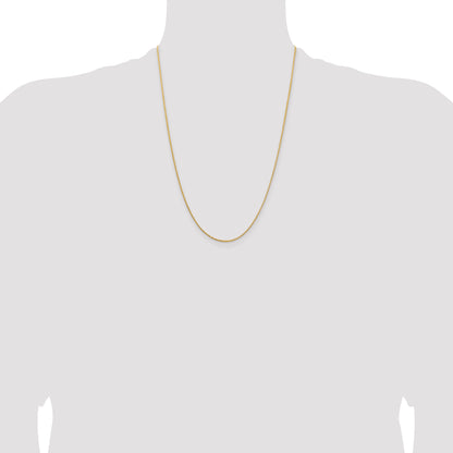 24 Inch 14K Yellow Gold 1.15mm D/C Open Franco Chain Necklace