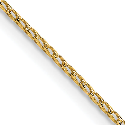 16 Inch 14K Yellow Gold 1.15mm D/C Open Franco Chain Necklace