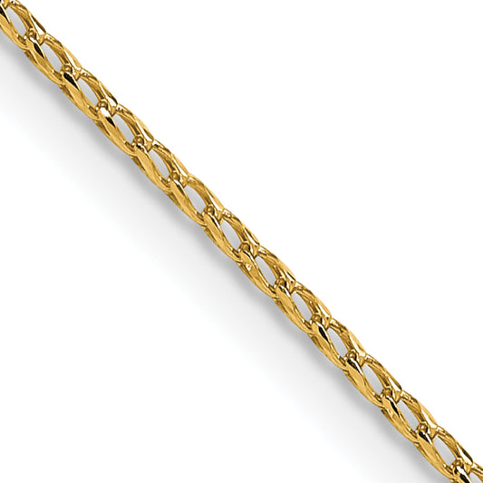 18 Inch 14K Yellow Gold 1.15mm D/C Open Franco Chain Necklace