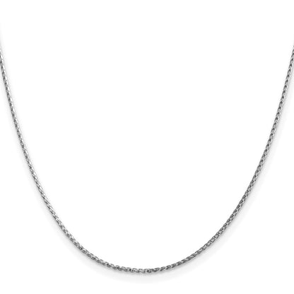 2 Inch 14K White Gold 1.15mm D/C Open Franco Chain Necklace