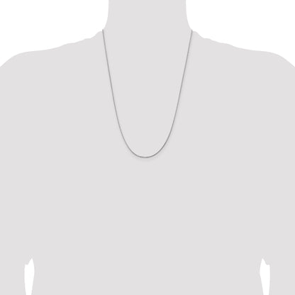 24 Inch 14K White Gold 1.15mm D/C Open Franco Chain Necklace