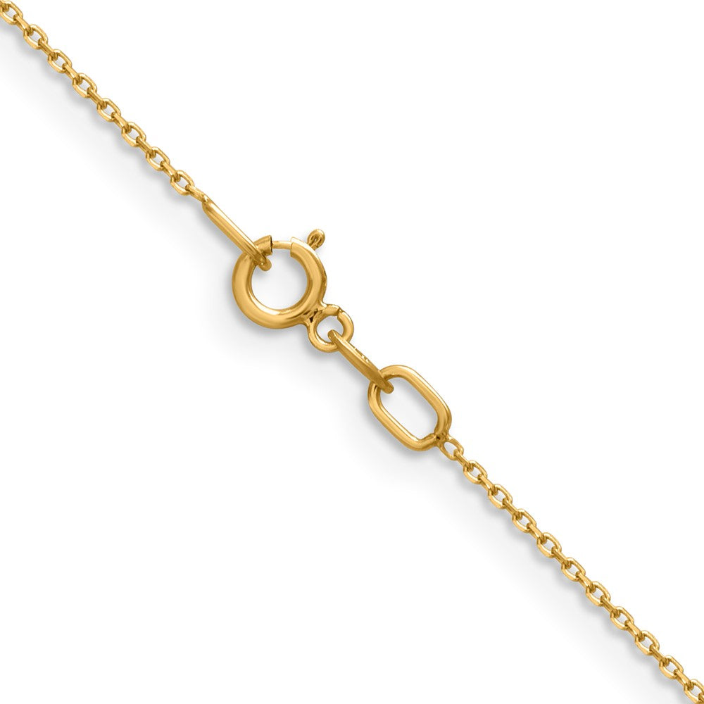 2 Inch 14K Yellow Gold .85mm D/C Cable Chain Necklace