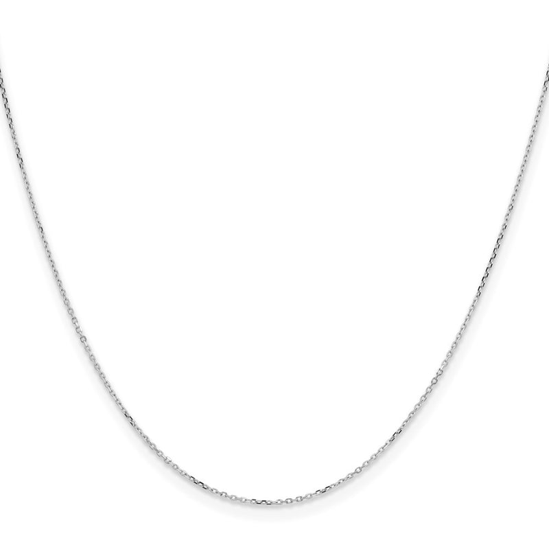 24 Inch 14K White Gold .85mm D/C Cable Chain Necklace