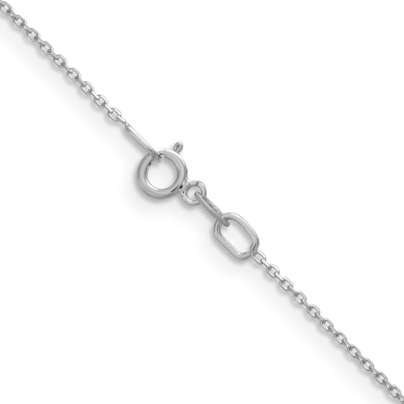 18 Inch 14K White Gold .85mm D/C Cable Chain Necklace