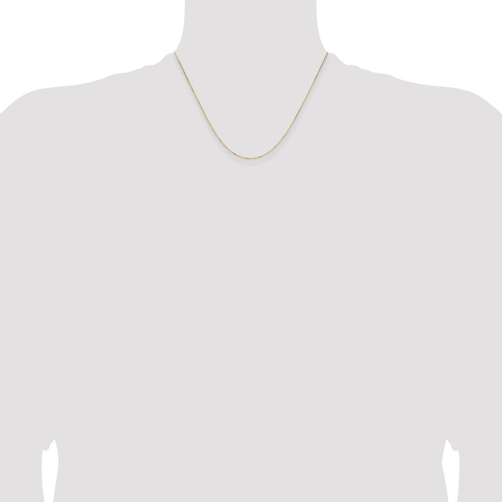 18 Inch 14K White Gold .85mm D/C Cable Chain Necklace