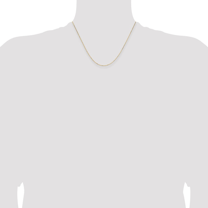 18 Inch 14K White Gold .85mm D/C Cable Chain Necklace
