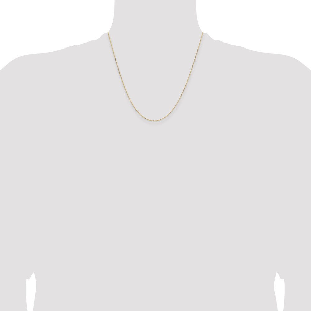 2 Inch 14K White Gold .85mm D/C Cable Chain Necklace