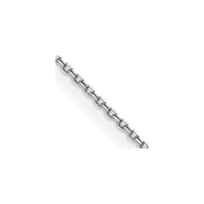 24 Inch 14K White Gold .85mm D/C Cable Chain Necklace