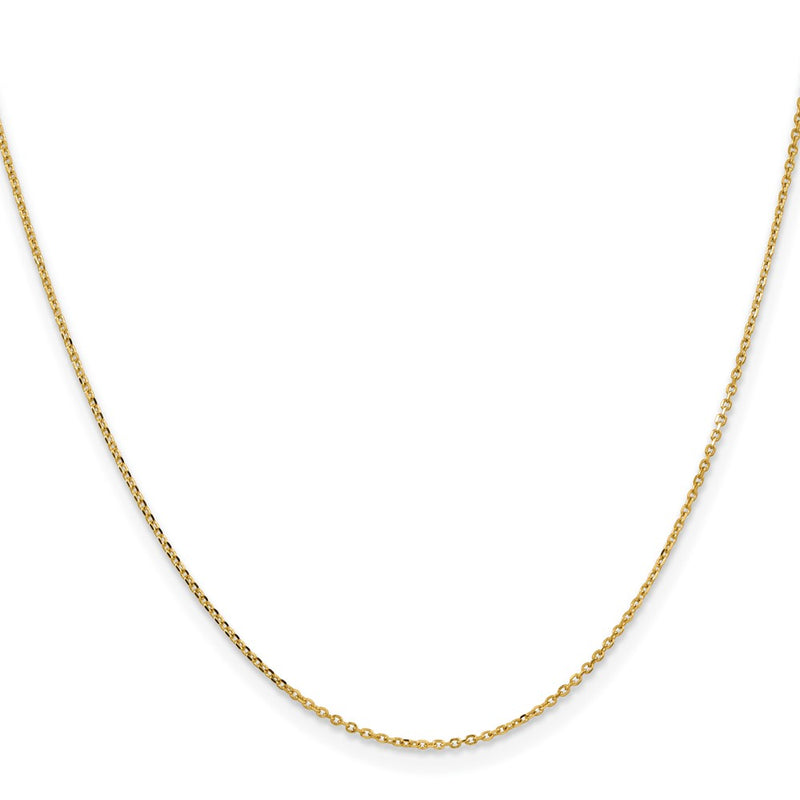 2 Inch 14K Yellow Gold 1.05mm D/C Cable Chain Necklace