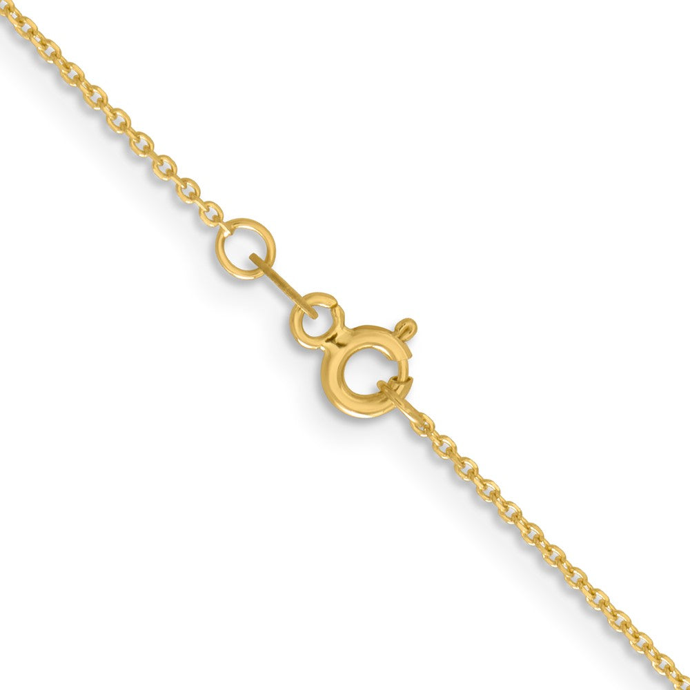 24 Inch 14K Yellow Gold 1.05mm D/C Cable Chain Necklace